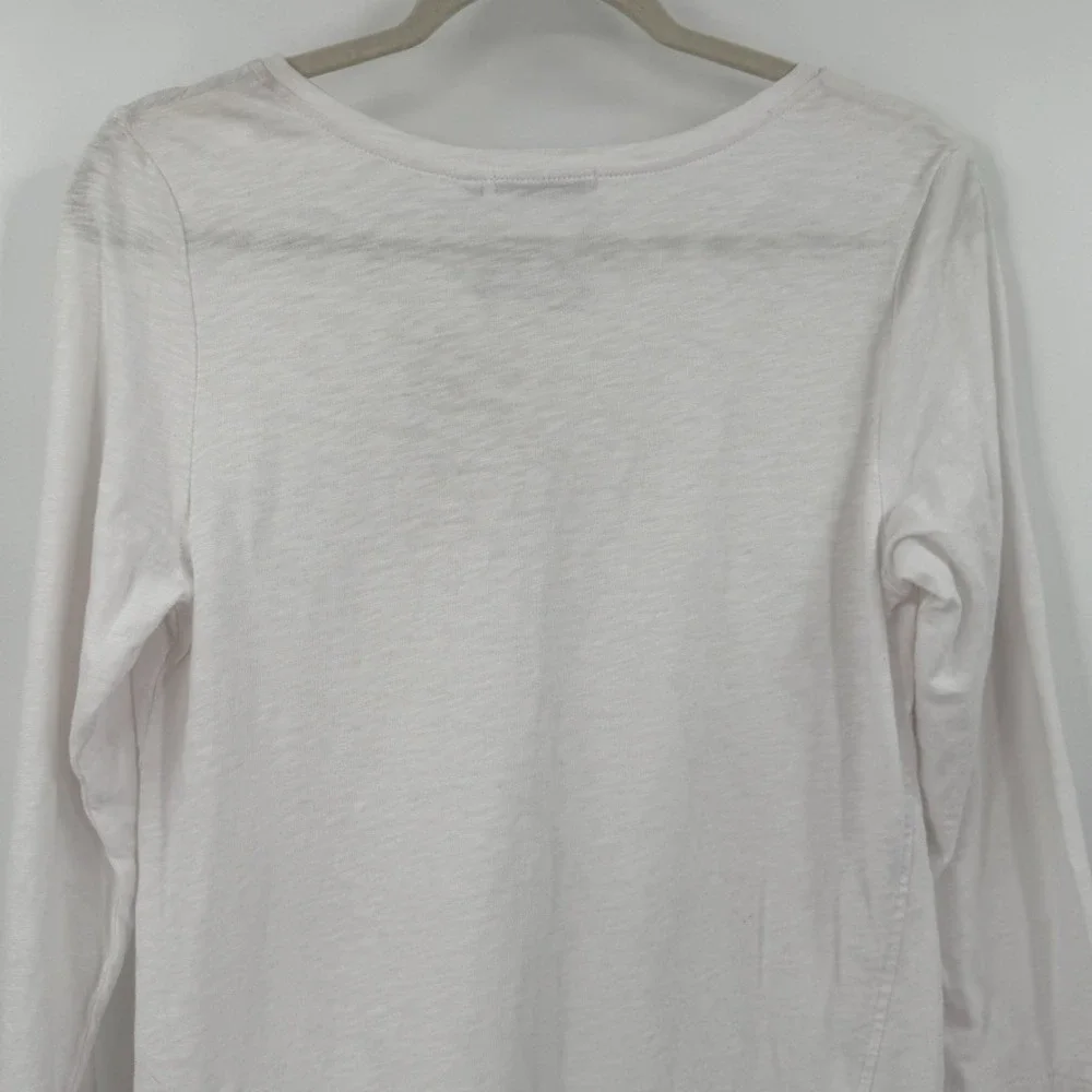 Habitat Womens Slub Cotton Asymmetrical Tunic Top Size XS White Minimalist‎